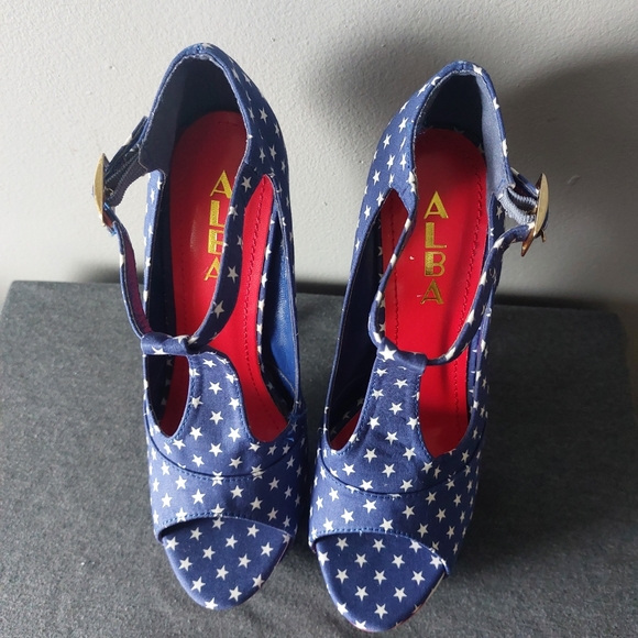 Alba American Flag Stiletto heels Size 6.5 - Picture 5 of 9